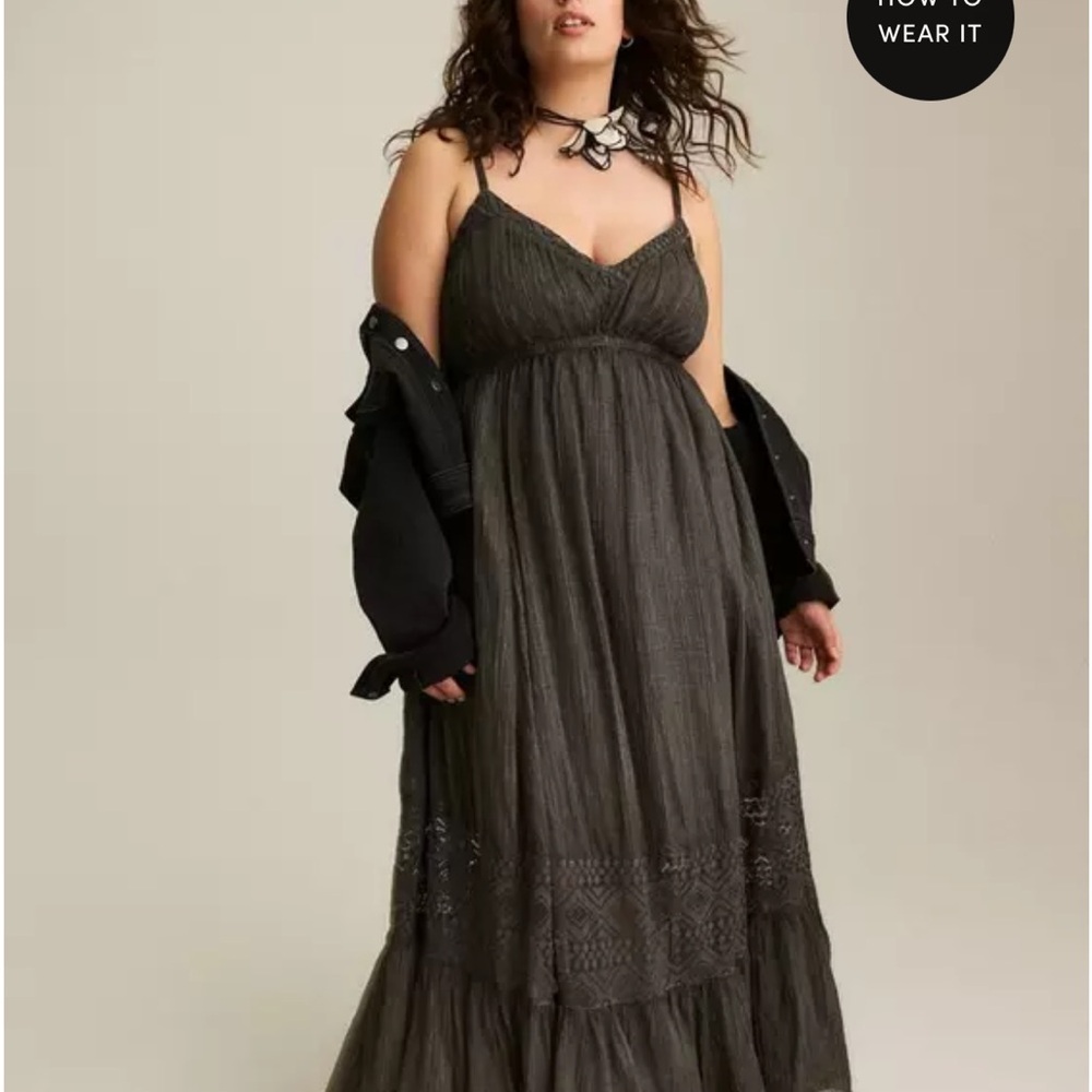 Torrid Festi Lace Trim Maxi Dress - Deep Black